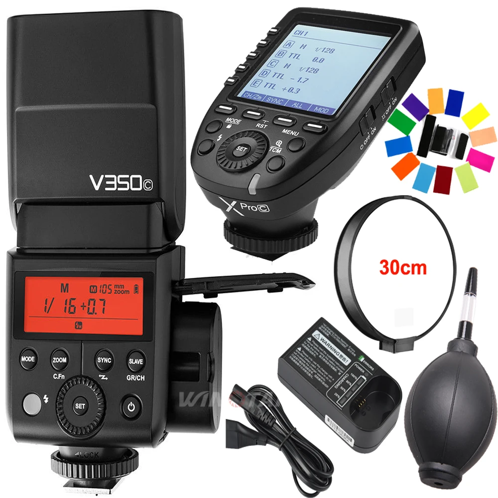 

Godox V350C TTL HSS 1/8000s Li-ion Battery Camera Speedlite Flash + Xpro-C Trigger for Canon 5D Mark III/II,100D,1200D,6D,80D,M5