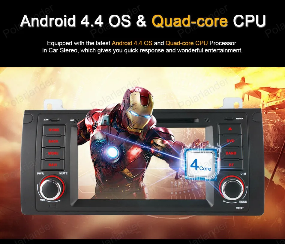 Best Android4.4 7 inch Car DVD For BMW E39/X5/M5/E38/E53 FM AM radio Support BT GPS 3G WiFi OBD DVR DAB+ RDS TPMS 10