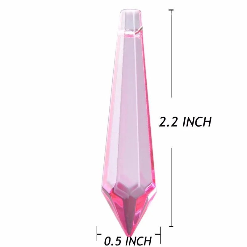 55mm10color выбирал 50 шт./лот острым бусины стекло кристалл Ice Prism падение Люстра Запчасти Свадебная вечеринка поставки украшения дома