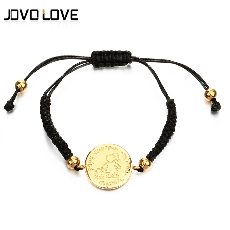 

Happiness Mother and Daughter Adjustable Bracelets Round Shape with Carved Design Waved PU Leather Bracelets Adjustable
