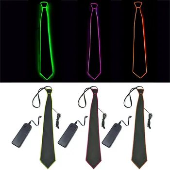

Flashing El Wire Light Up LED Glow Tie Necktie for Halloween Christmas Festival Birthday Party Costume Decorations
