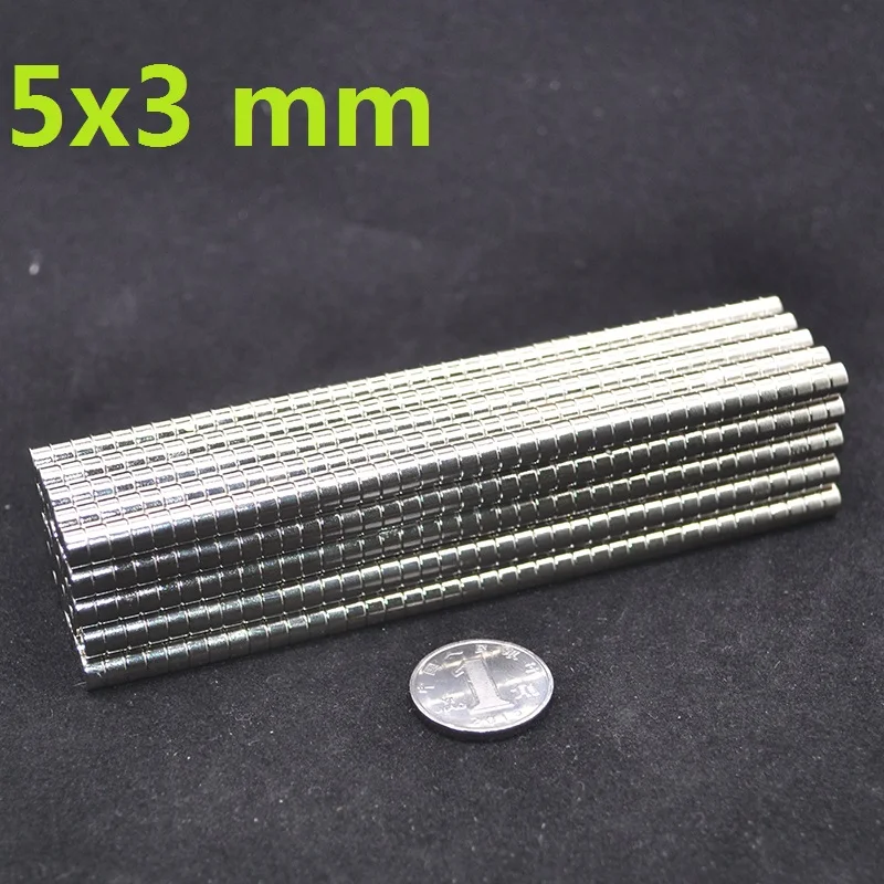 500pcs 5x3mm Super strong sticking neo neodymium permanent