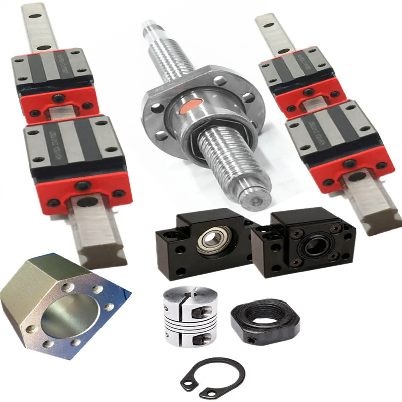 

linear rail HGH20 linear guide 1500mm+ linear bearing blocks+SFU1605 ball screw1500mm+ BK12/BF12+nut hosing DSG16H nut+ Coupler