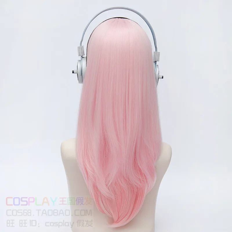 SUPERSONICO косплей парик для наушников реквизит Супер Sonico анимация гарнитура Soni-Ani Розовый Длинные прямые синтетические волосы для взрослых