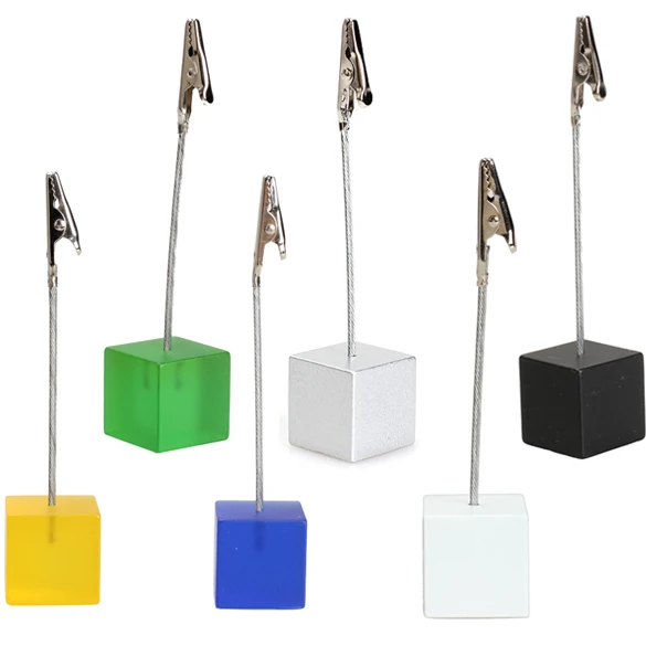 1 pcs Memo Holder Cube Wire Resin Base Photo Holder Card Note Memo Clip Display Gift Home