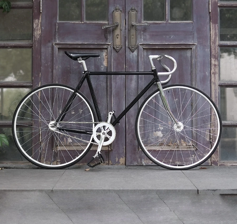 Clearance 700C Fixed Gear bike Track Single speed Bike  52 cm  fixie bike vintage DIY  Retro Steel frame 1