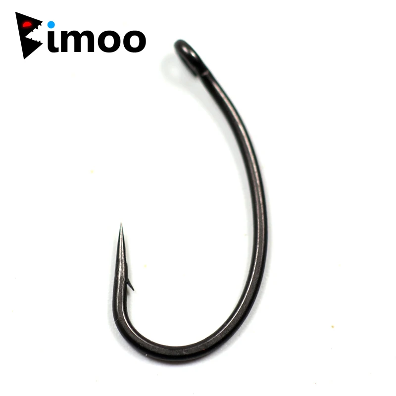Bimoo 20 قطعة/الحزمة #2 #4 #6 #8 telflon المغلفة منحنى إبرة حادة يطفو الكارب الكارب جودة عالية مات السوداء هوك