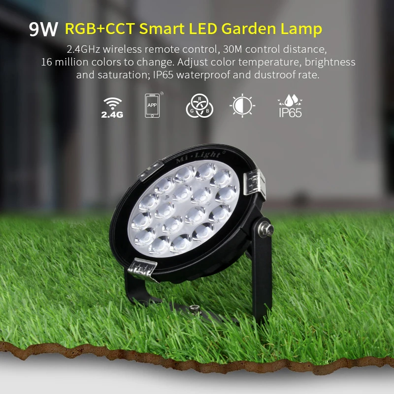 

MiLight FUTC01/FUTC02/FUTC03 9W 15W RGB+CCT Lawn Light IP65 Waterproof DC24V AC110V 220V Outdoor Garden Lighting B8 2.4G Remote