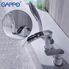 GAPPO Bathtub faucet white tub faucet rainfall bath tub taps shower mixer tap wall mount shower faucet set robinet baignoire gappo white shower faucet rainfall bath tub taps brass bathroom shower mixer taps bath faucet mixer wall mounted shower