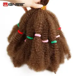 Wignee афро кудрявый массового Расширение Синтетический волос для Для женщин крючком Твист плетение волос Комплект натуральный черный для