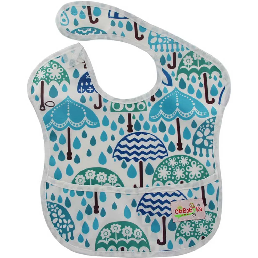 

Baby Feeding Superbib Big Ergonomic Easy Clean Waterproof Pocket Baby Bibs Baberos Bebes Adjustable Hook-Loop Bibs Infant Burp