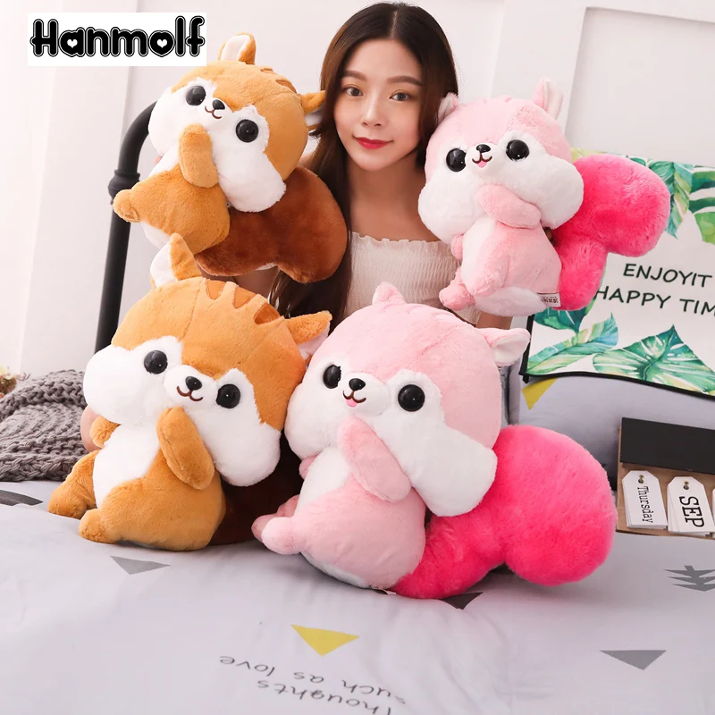 

Big Fluffy Tail Squirrel Plush Toy Stuffed Pink/Light Brown Forest Animals Squirrels Stuffed Doll Kids Appeasing Plushie 33/42cm