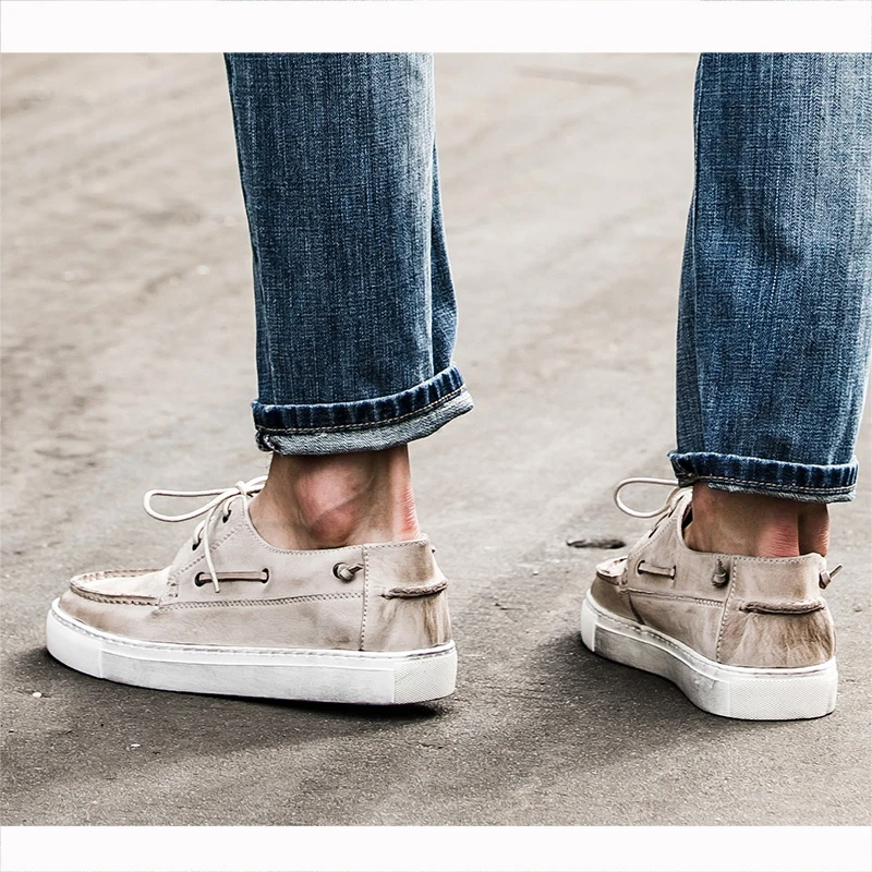 Qualidade Masculino De Alta Dos Bege Casuais O Listagem Homens Mão A Para Sapatos cáqui Desig Mocassins À Apartamentos Mycolen Feitos Sexo Minimalistas Nova xPwRv4nzgq