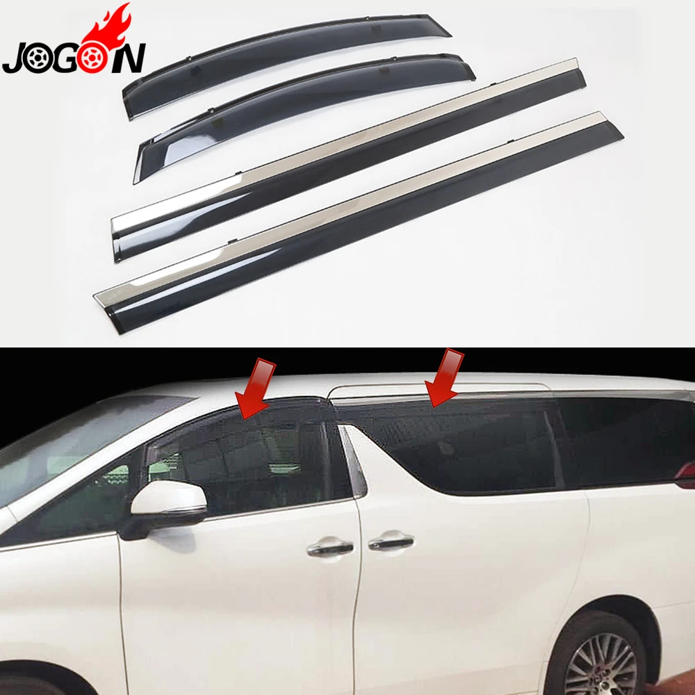 

For Toyota Alphard Vellfire ANH30 2016 2017 Window Sun Rain Visors Vent Shade Deflector Guard Weather Shield 4PCS