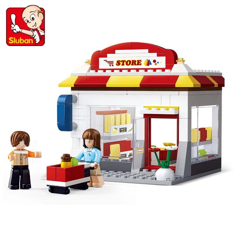 

Sluban 186Pcs City Convenience Store 3D Model Building Blocks Kits Hobbies Educational Toys for Children Christmas Gift