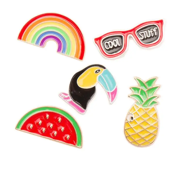 

Jisensp Fashion Colorful Enamel Pin Brooches for Women Cartoon Creative Rainbow Metal Brooch Pins Denim Hat Badge Collar Jewelry