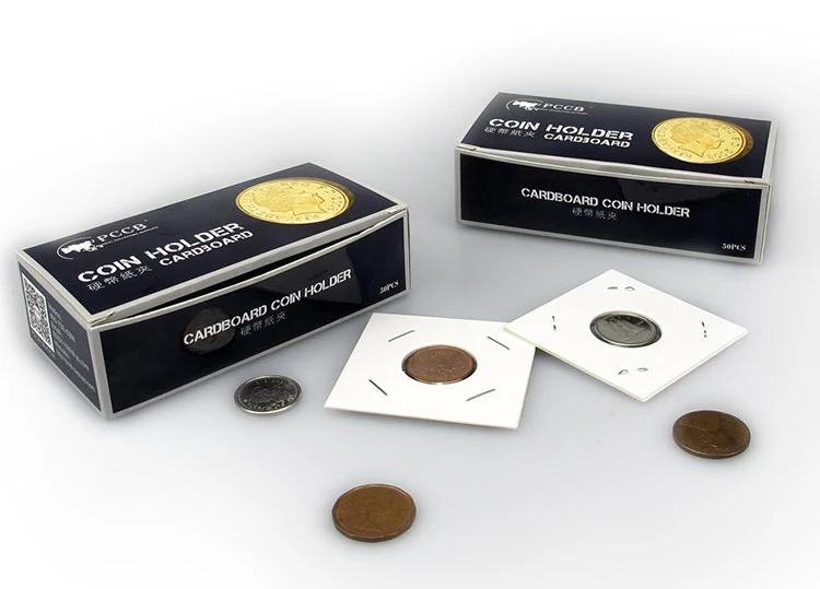 Wholesale 50pcs/Lot pccb Coin Holders Flips Cardboard Fits 37mm Coins