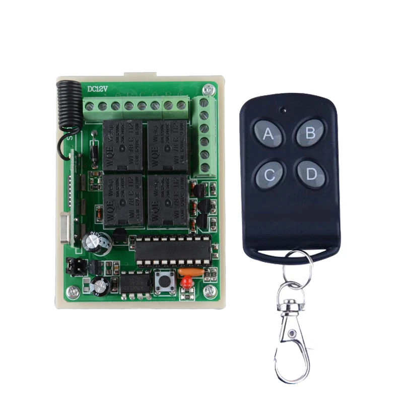 

4CH 12V rf home automation remote control switch315mhz 433MHZ transmitter and recevier wireless switch Radio smart home control