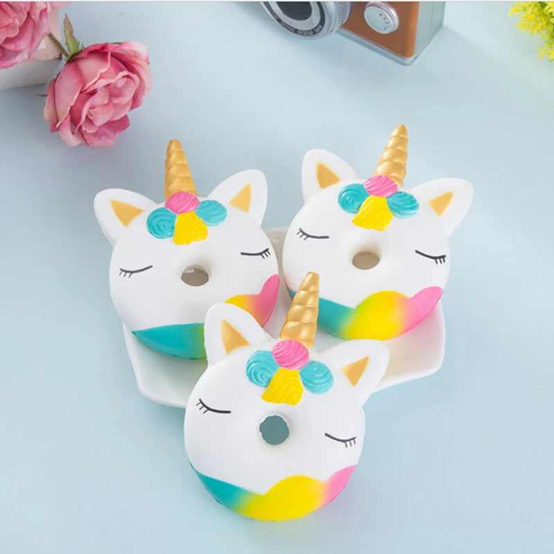 

1PC Jumbo Unicorn Donut Squeeze Cake Bread Squishies Cream Scented Slow Rising Squeeze Toy