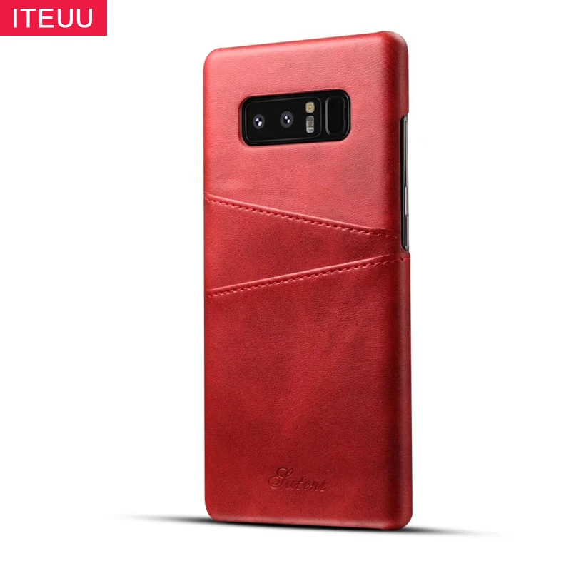 ITEUU New Retro Leather Case for Samsung Galaxy Note 8 Cases Card Slot High Quality Luxury Back Cover | Мобильные телефоны и