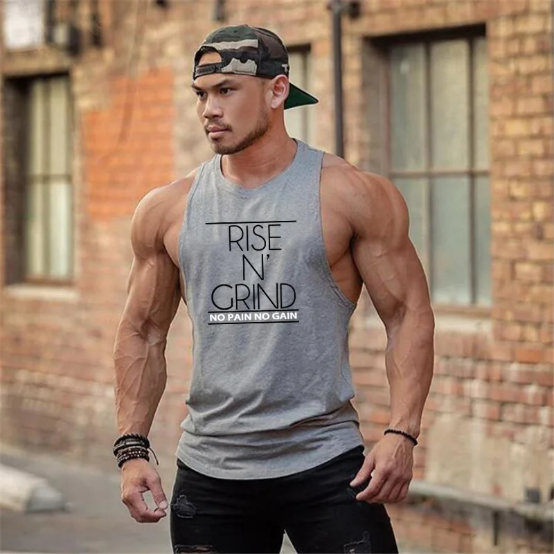 Mens Sleeveless Gym Fitness T-Shirts Vest Muscle Tee Singlets Summer Tank Tops 
