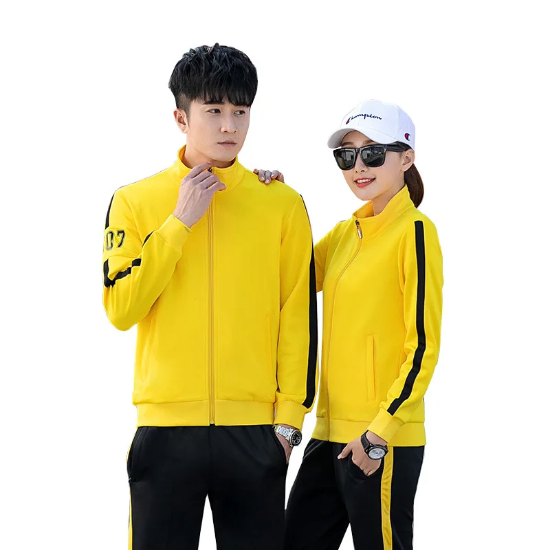 

Men Sportswear Spring Windproof Gym Sport Suit Printing Pattern Women and Men Sport Set 85