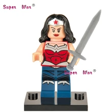 50 шт. ободок для волос в стиле Чудо-Женщина Супергерой комиксы строительные блоки экшн-блоки, друзья для девочек мальчик дом игры дети детские игрушки