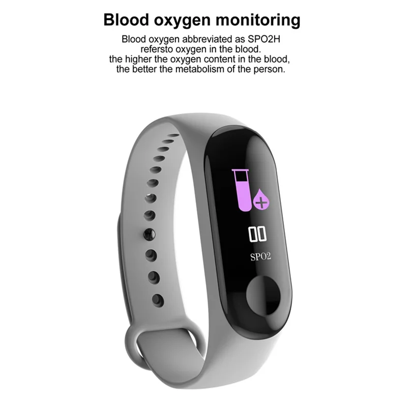 Smart wristband women M3 plus IPS Color Screen Smart Sport Fitness Bracelet IP68 Waterproof Blood Pressure Fitness Tracker men