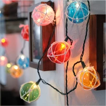 Ручной светодио дный работы светодиодные шариковые светодио дный лампы светодиодные гирлянды наружные водостойкие светодио дный ЕС штекер светодиодные шариковые гирлянды вечерние вечеринка Свадьба задний двор Декор