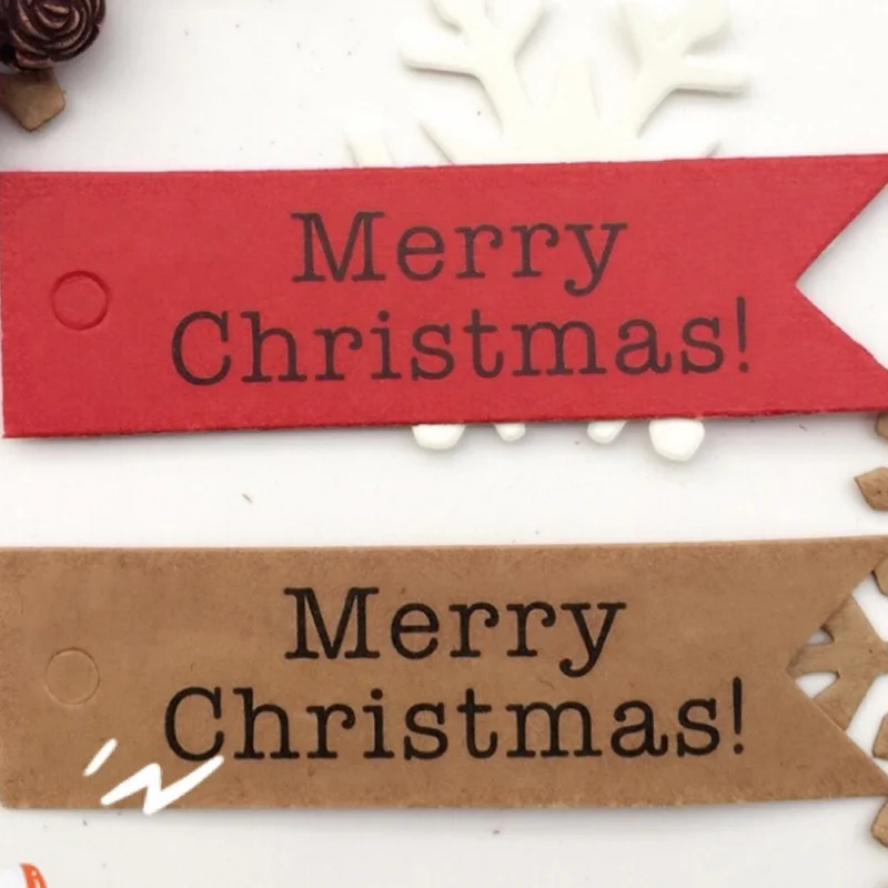 

100pcs/set DIY Christmas Card Gift Hang Tag Paper Kraft Tags Christmas Party Decor Paper Classic Xmas Tree Cards Gift Hang Tag