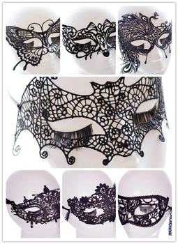

100pcs New Woman Fashion Black Cutout Mask Lace Sexy Prom Party Halloween Masquerade Dance Masks