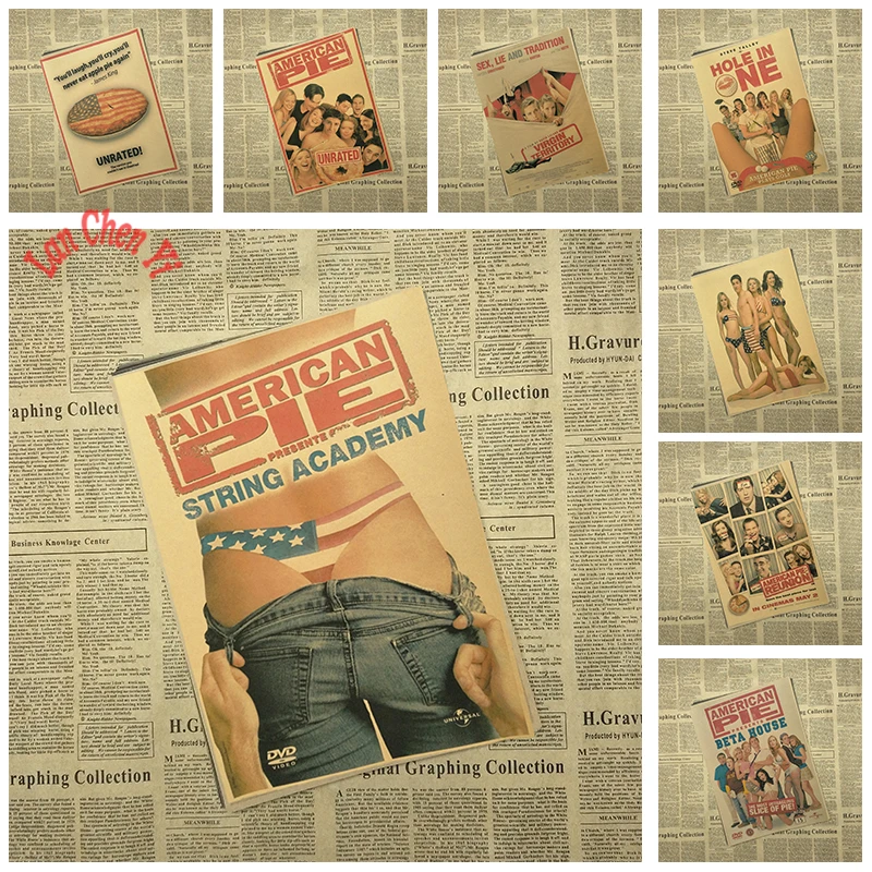 

American Pie Classic Movie Kraft Paper Poster Bar Cafe Living Room Dining room Wall
