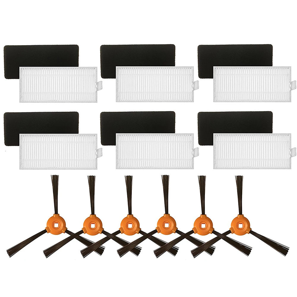 

6x Side Brush +6x HEPA Filter +6x Sponge for Eufy RoboVac 11, Eufy RoboVac 11c DEEBOT N79S N79 Robotic Vacuum Cleaner Parts