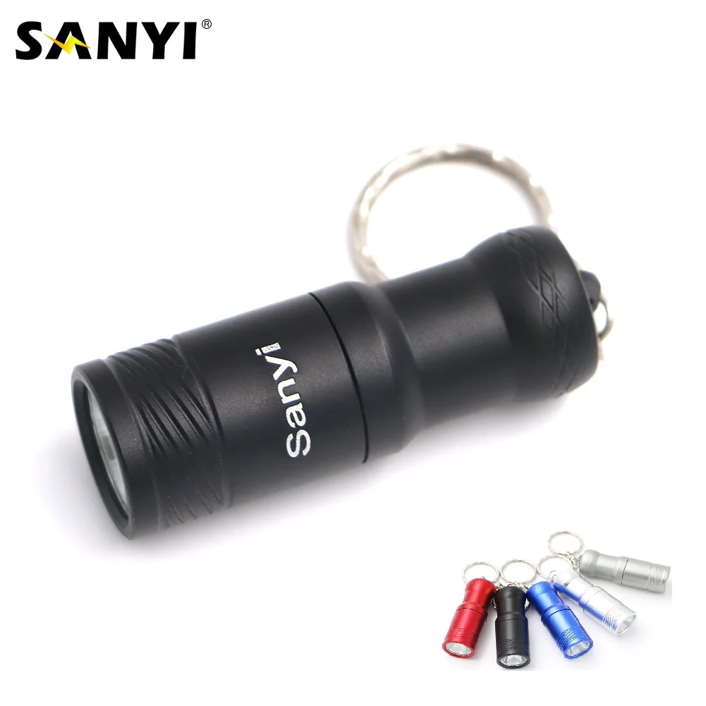 

Sanyi Mini Penlight LED Keychain Flashlight Torch Pocket Light Waterproof Lantern Rotary Switch Powerful XML T6 Led For Hunting