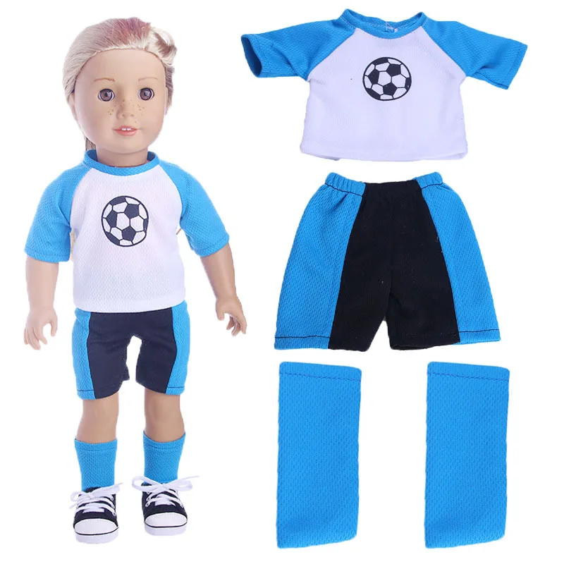 New Summer American Girl Doll Clothes Doll Accessories blue Football