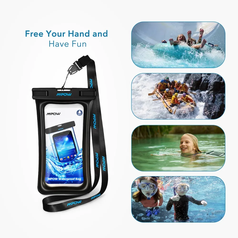 Mpow IPX8 Waterproof Bag Case Universal 6.5 inch Mobile Phone Bag Swim Case Take Photo Under water For iPhone Xs Samsung Huawei