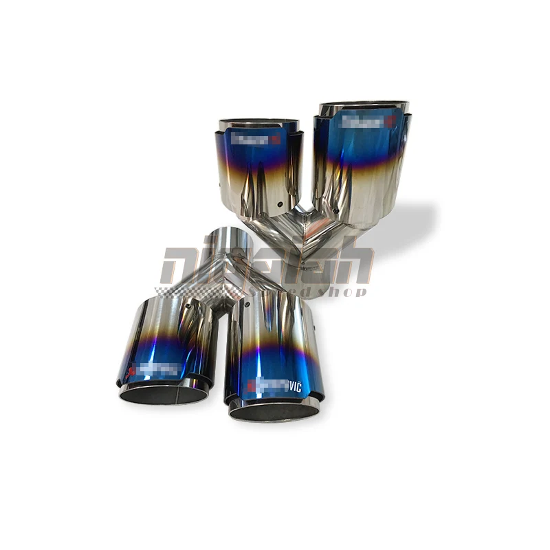 Burnt Blue OUT 304 Stainless Exhaust Pipes Muffler Tips Universal Truck Exhaust Tip IN 2 5