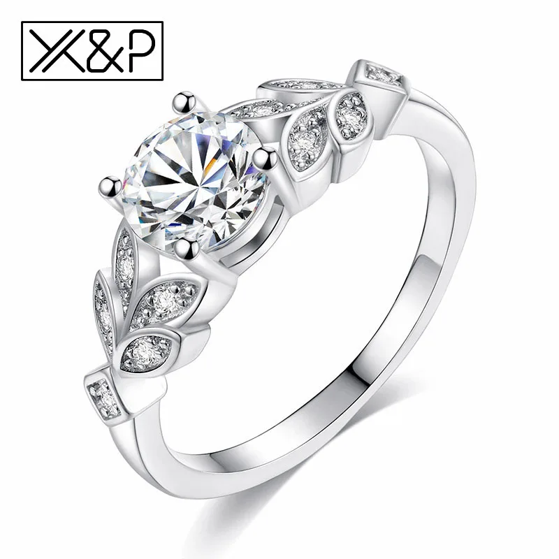 Модные Роскошные брендовые свадебные кольца X & P серебряного цвета с кристаллами