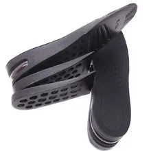 3 Layer increase 6cm PU Men and Women Black Insole Air Cushion Heel Insert Taller Height Lift