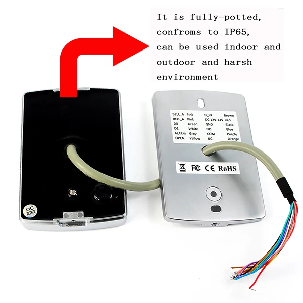 IP68 водонепроницаемый контроль доступа металлический корпус Кремниевая клавиатура безопасная входная дверь Считыватель RFID 125 кГц EM карта автономный F1322D