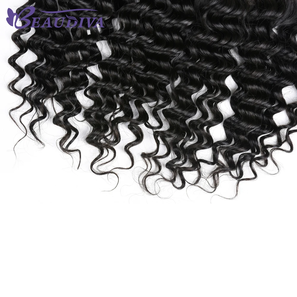 BEAUDIVA Hair Brazilian Deep Wave Lace Closure 5PCS/lot Natural Color 13*4 Non-remy 100% Human Hair Extensions Free Shipping