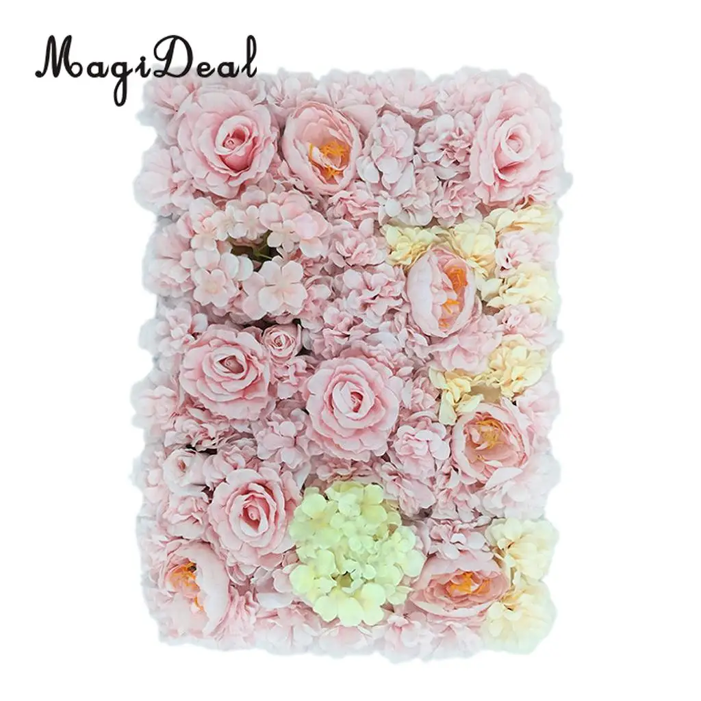 Artificial Flower Roses Wall Panel Wedding Stage Backdrop Home Shop Window Decorative Forals 7 Colors Pick