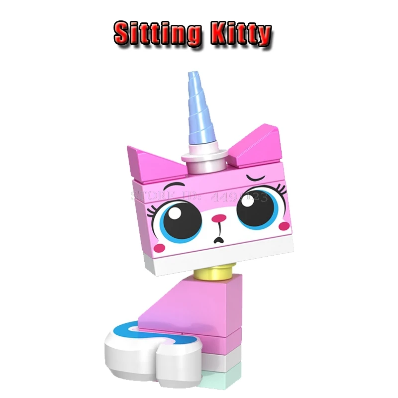 Игрушки блоки фильм 2 Emmet Lucy Batman Unikitty сладкий Mayhem Rex сшитая игрушка История 4 Вуди и Джесси блок коробка фильм фигурки Модель - Цвет: Sitting Kitty