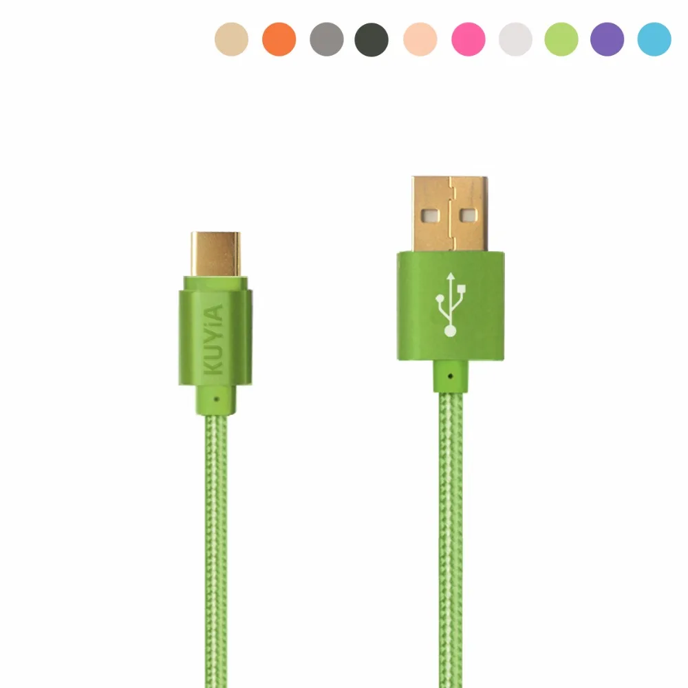 Kuyia نوع C 3.1 USB كابل عالية السرعة نقل البيانات سريع شحن كابل لسوني LG Xiaomi هواوي سامسونج USB C ميناء جهاز