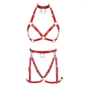 red leather bralette