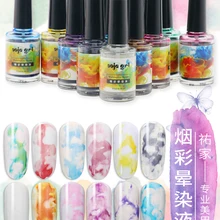 Чернильный гель для ногтей, лак для ногтей, УФ, акварельные цвета, для ногтей, дым, пузырьковая вода, цвет чернил, мрамор, Декоративный Лак для ногтей, цвет дыма, пузырьки