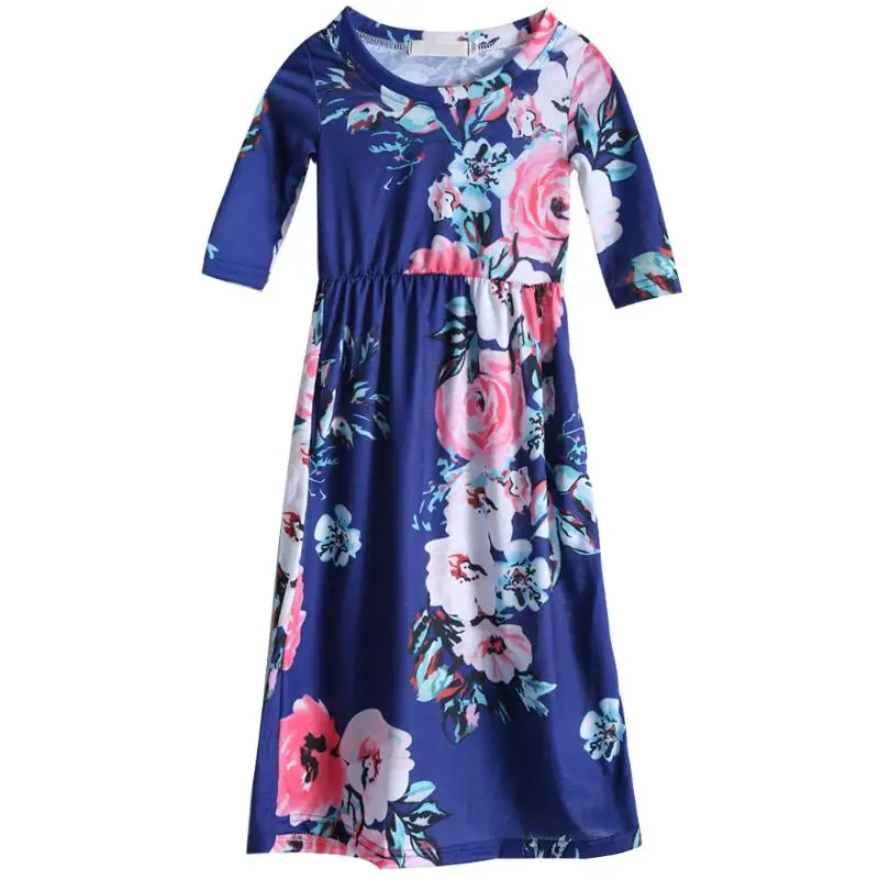 

Girls Dresses Long Clothes Fashion Trend Bohemian Girls Beach Dress Floral Autumn Casual Dress Kids Party Princess Dresses