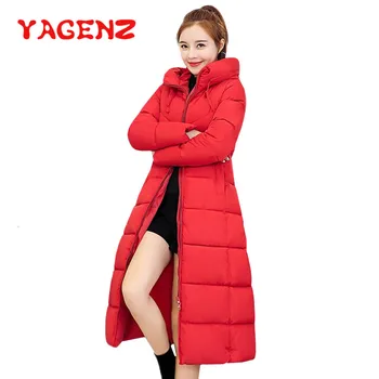 

YAGENZFashion Clothes Winter Jacket Women Parka Mujer 2018 Warm Korean Female Hoodies Red Long Coat Plus size Down Cotton Jacket