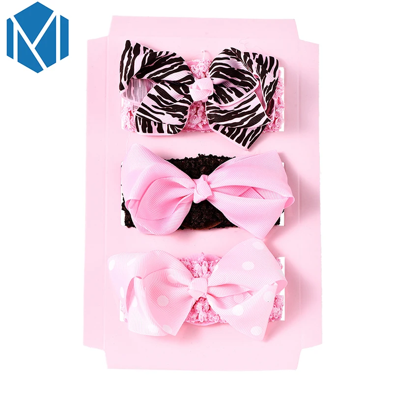 M MISM/модные головные уборы для девочек, кружевные леопардовые милые резинки для волос с цветочной короной и бантом, резинки для волос, Детские аксессуары для волос