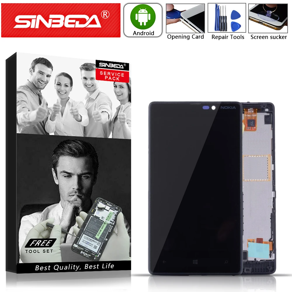 

4.3"Sinbeda For NOKIA Lumia 820 LCD Display Touch Screen Digitizer with Frame For NOKIA Lumia 820 Display For NOKIA RM-825 LCD @